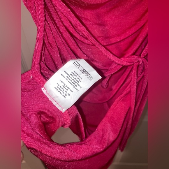 Lush Pink Velvet Bodysuit - Picture 4 of 7